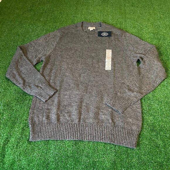 St. John's Bay LS Crewneck Charcoal Smoke Marl Knit Pullover Sweater Size XL NEW - Picture 1 of 11